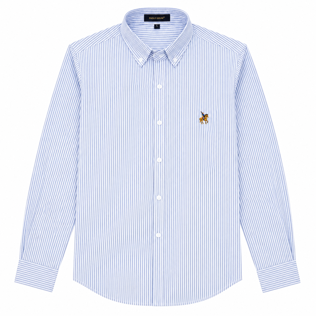 Striped Long-Sleeve Button-Down Shirt