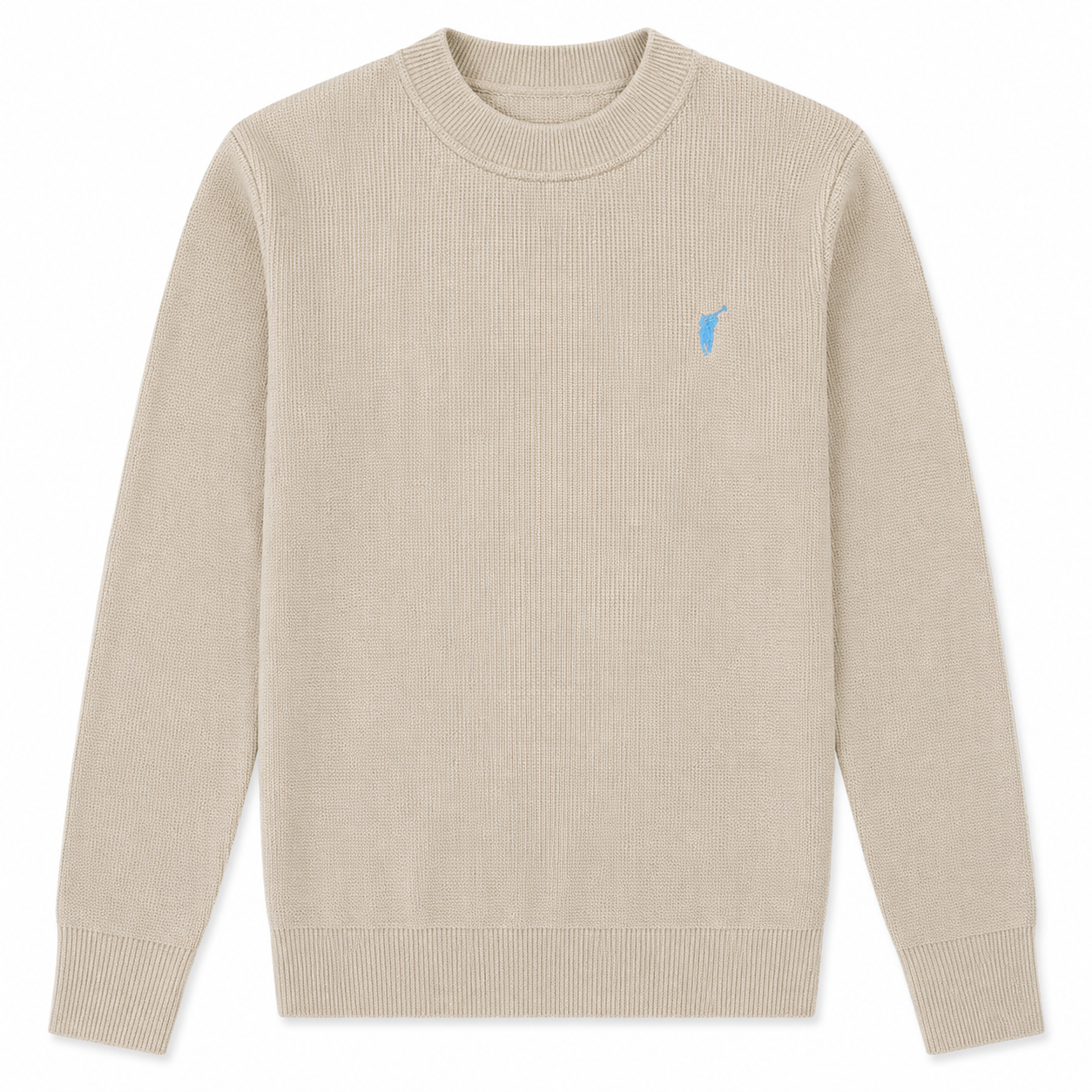 Waffle-Knit Crewneck Sweater