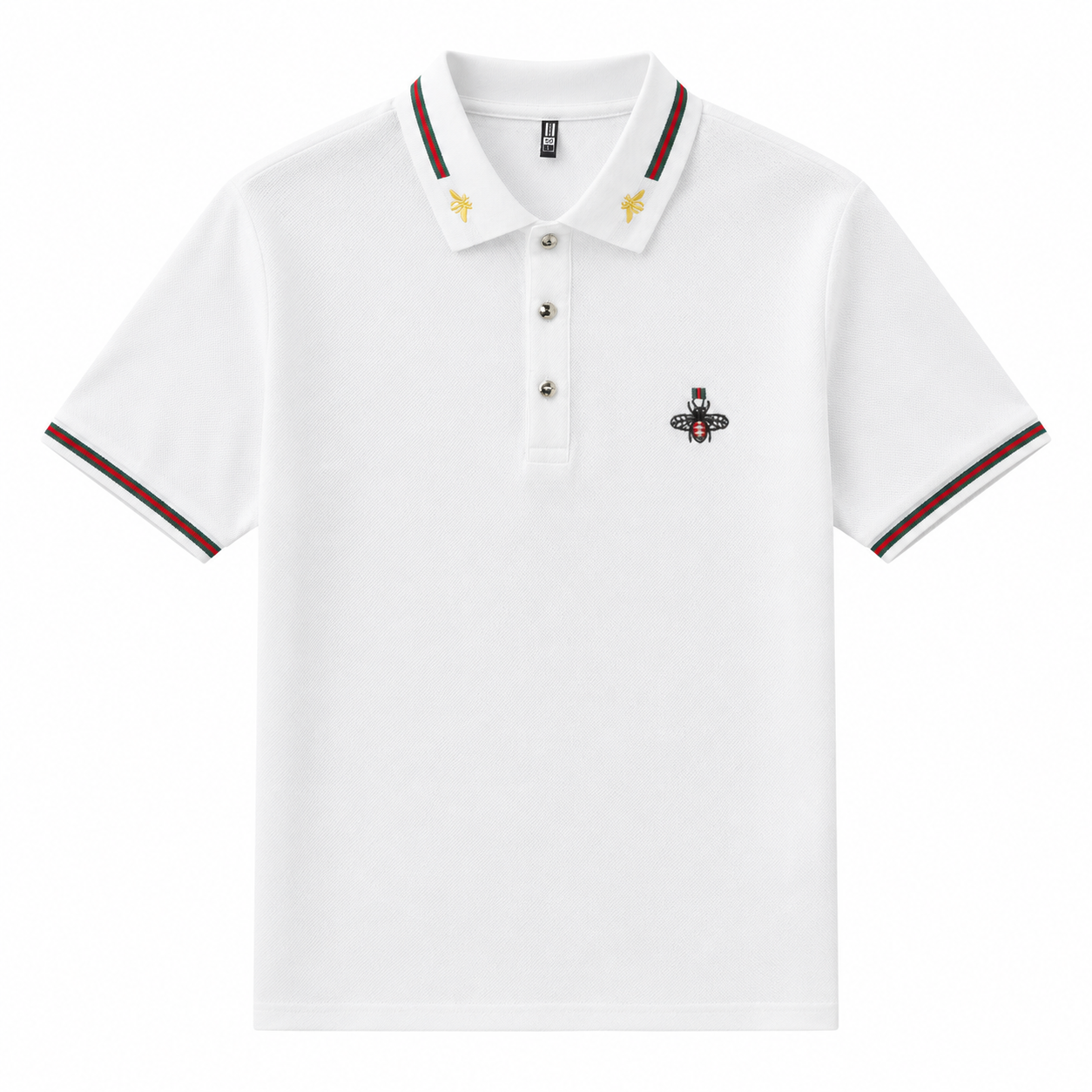 Embroidered Bee Collar Polo