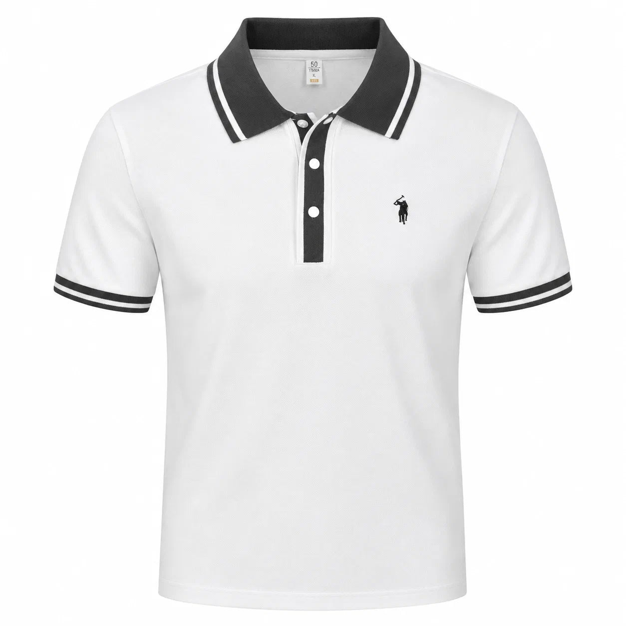 Contrast-Collar Polo Shirt