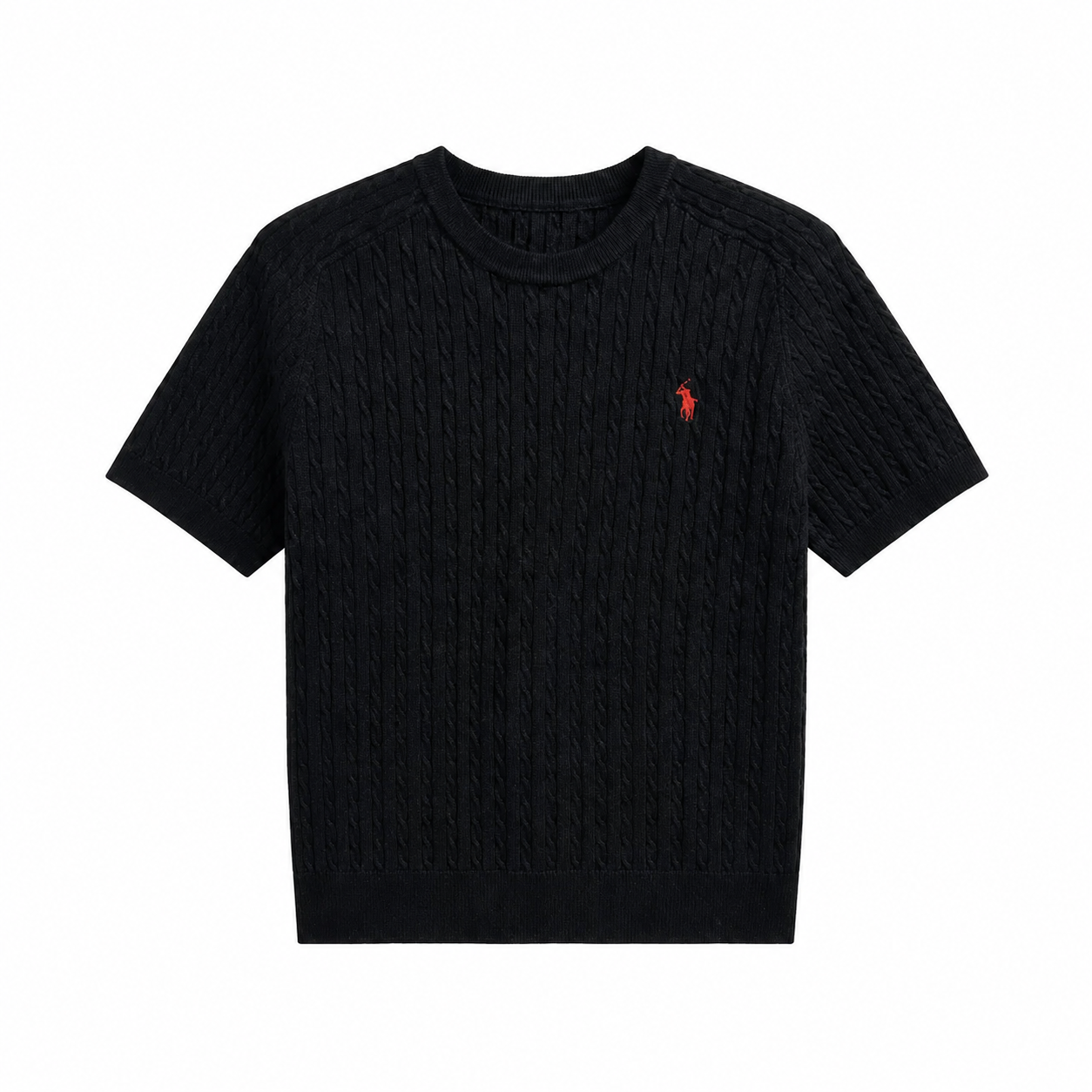 Cable-Knit Short-Sleeve Sweater