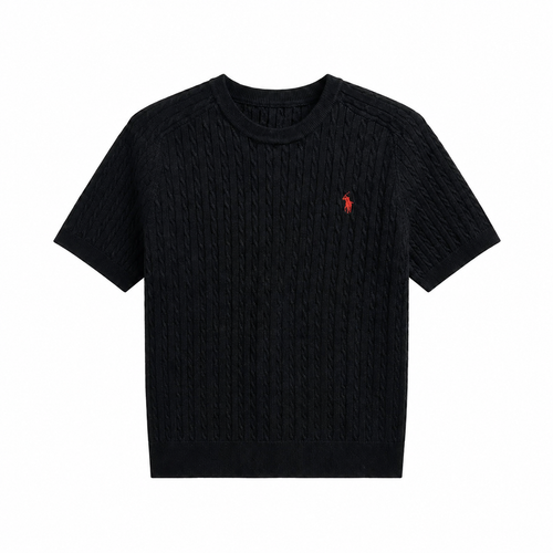 Cable-Knit Short-Sleeve Sweater