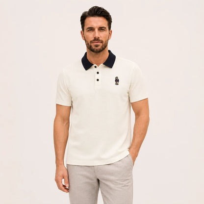 Two-Tone Collar Polo Shirt