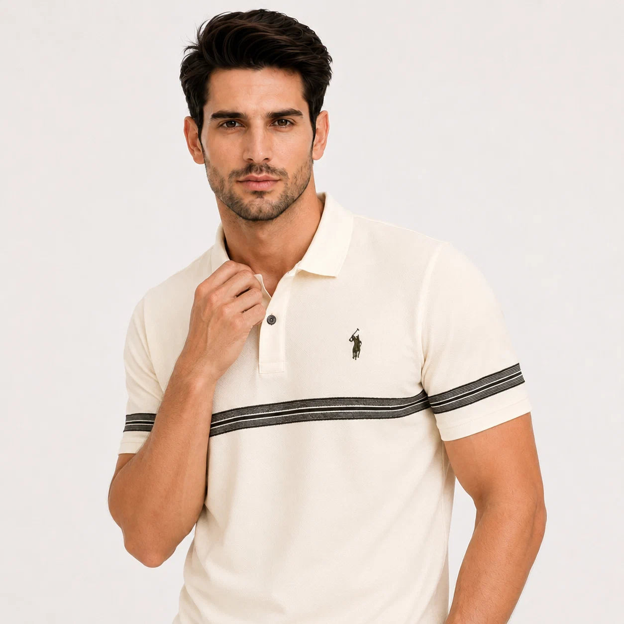 Modern Stripe Detail Polo