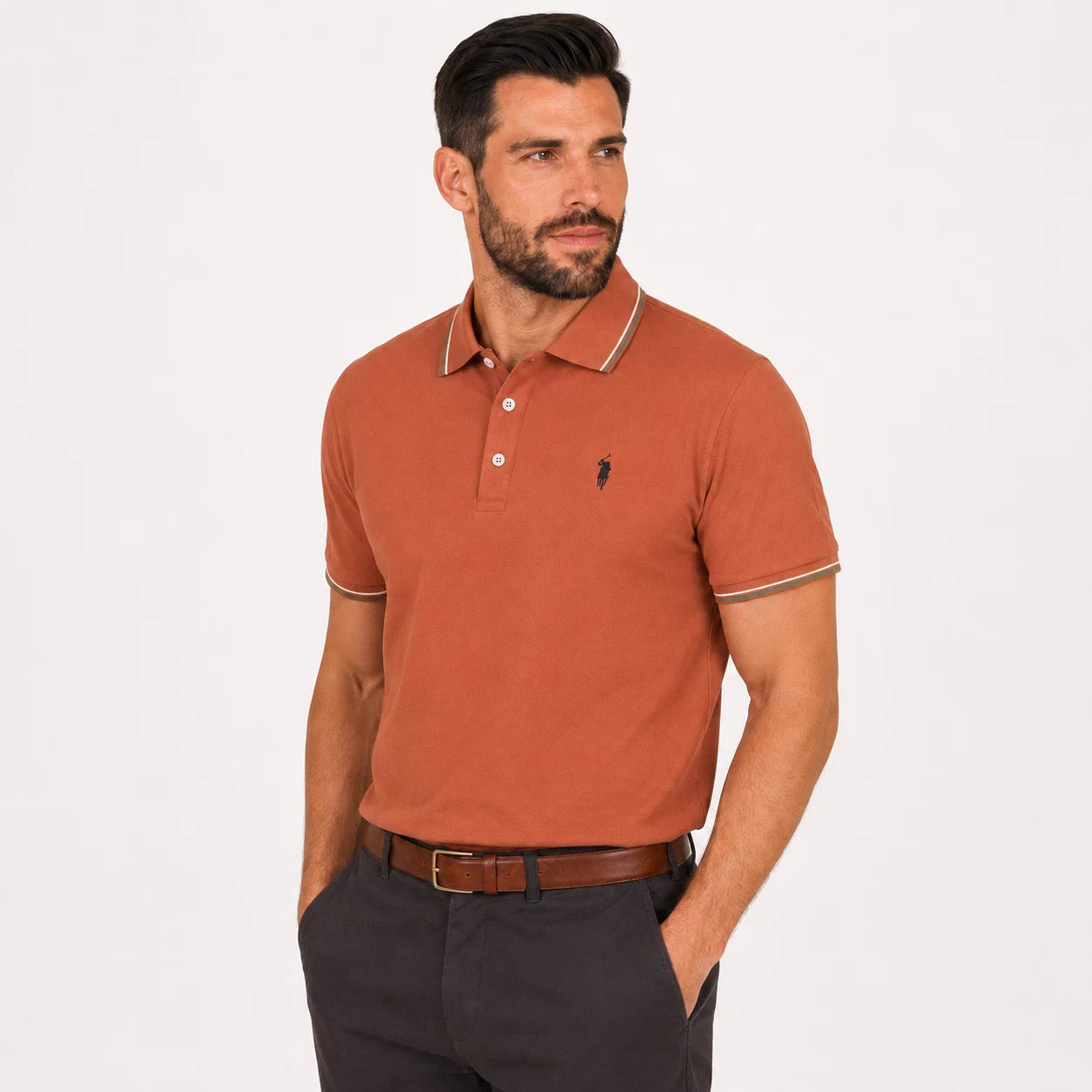 Tipped-Collar Polo Shirt