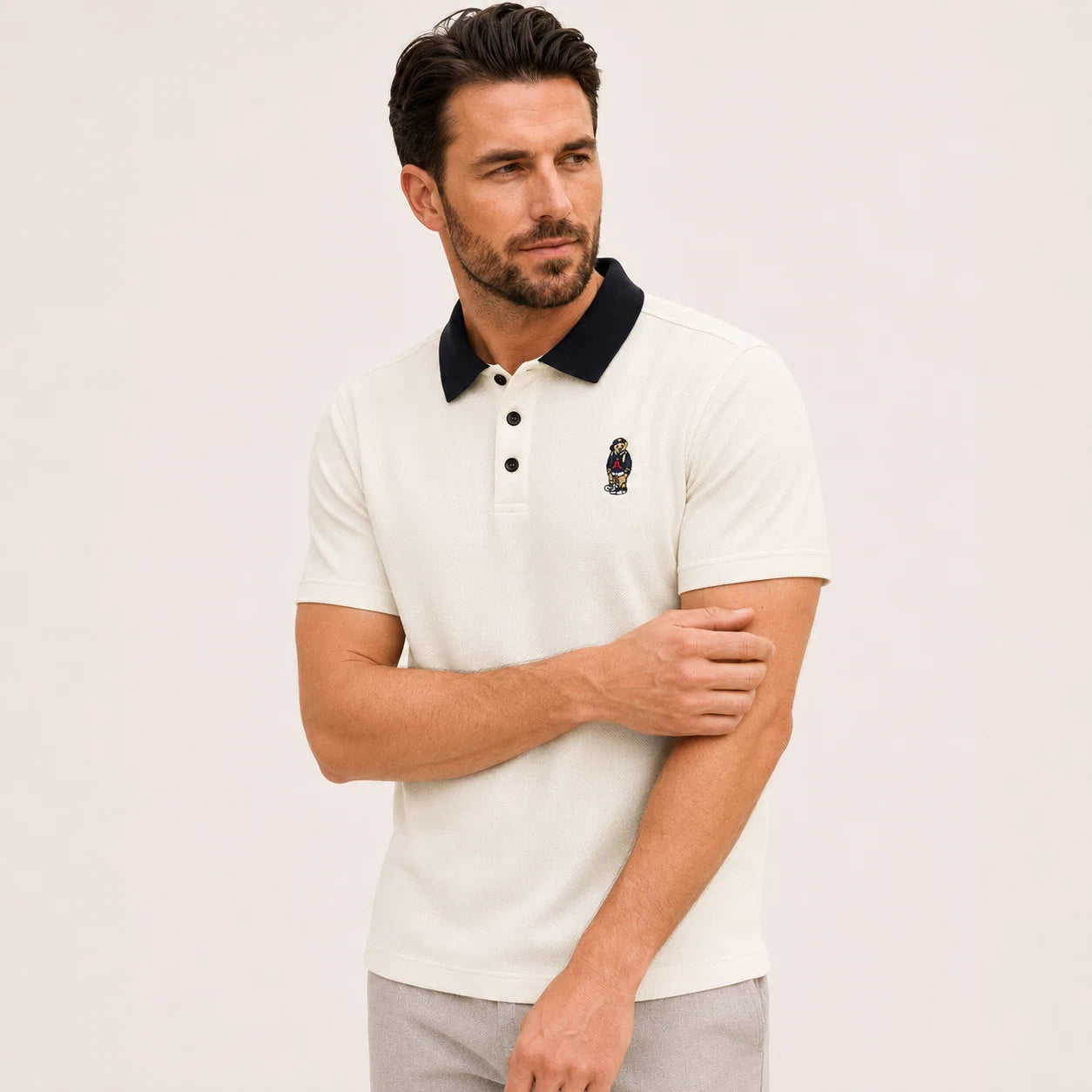 Two-Tone Collar Polo Shirt