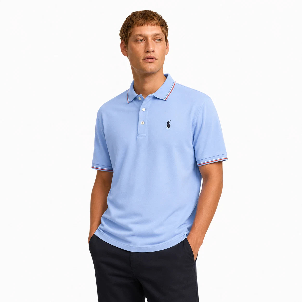 Contrast-Trim Polo Shirt