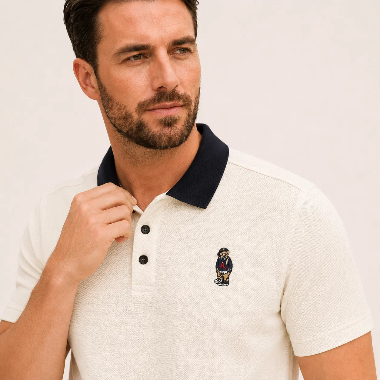 Two-Tone Collar Polo Shirt