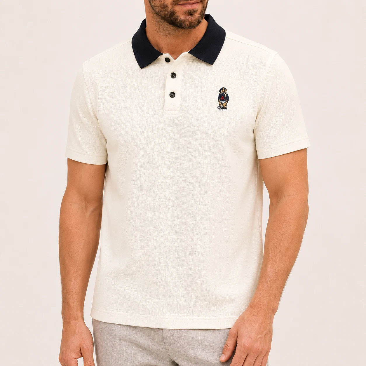 Two-Tone Collar Polo Shirt