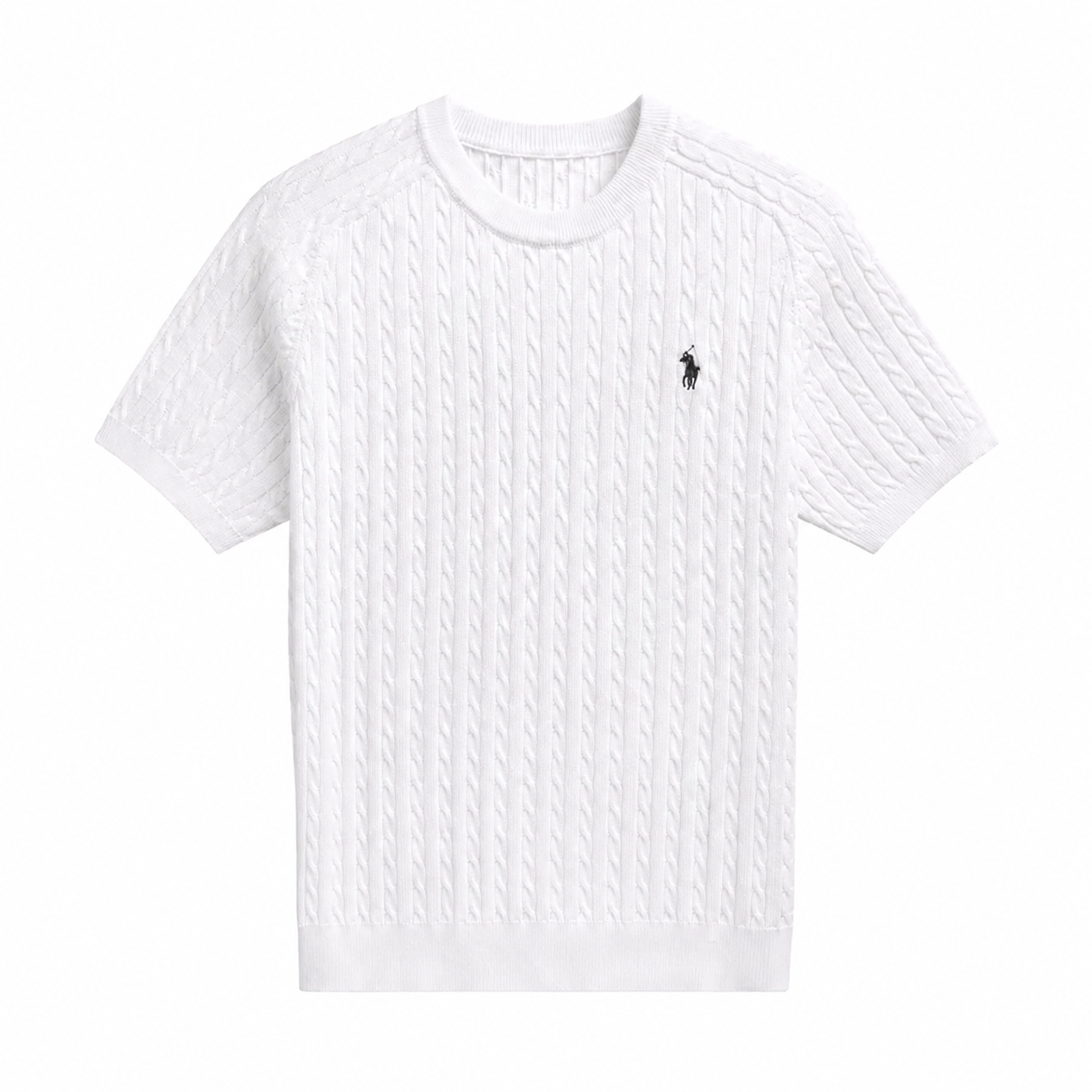 Cable-Knit Short-Sleeve Sweater