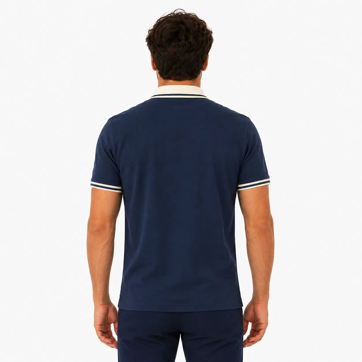 Contrast-Collar Polo Shirt