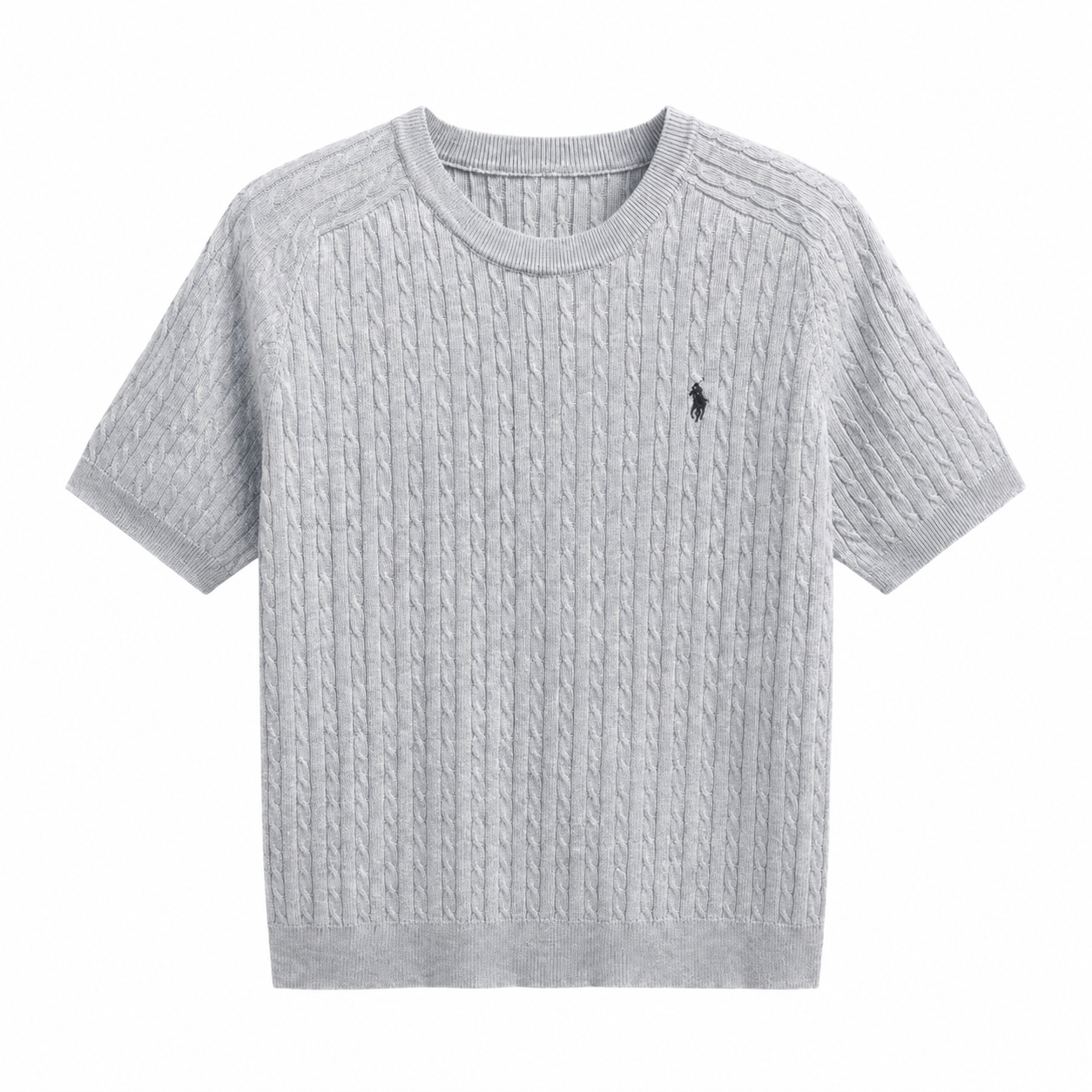 Cable-Knit Short-Sleeve Sweater