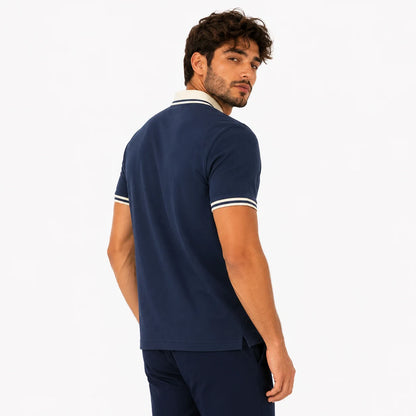 Contrast-Collar Polo Shirt