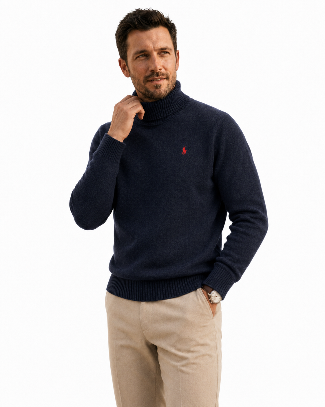 Roll-Neck Knit Sweater