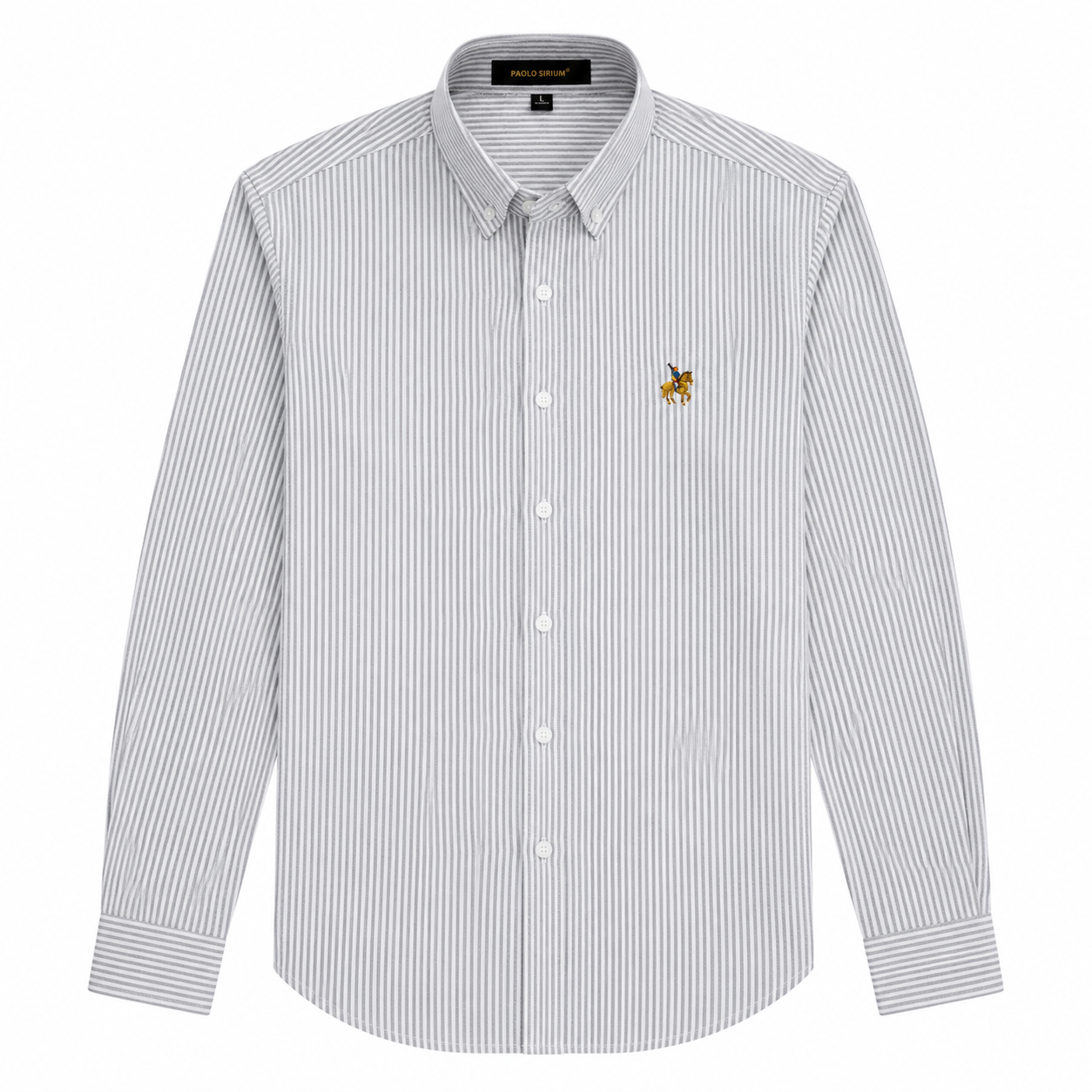 Striped Long-Sleeve Button-Down Shirt