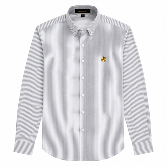 Striped Long-Sleeve Button-Down Shirt