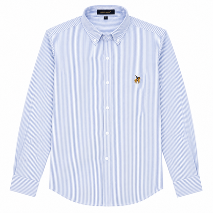 Striped Long-Sleeve Button-Down Shirt
