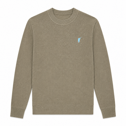 Waffle-Knit Crewneck Sweater