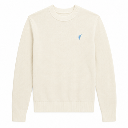Waffle-Knit Crewneck Sweater