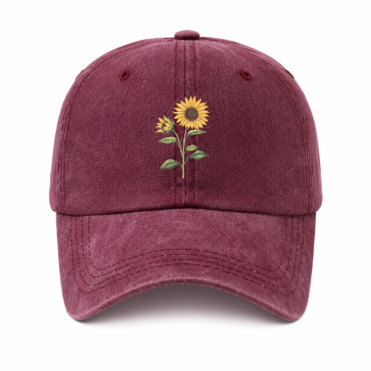 Sunflower Embroidered Cap
