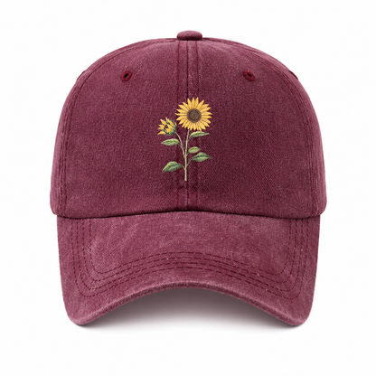 Sunflower Embroidered Cap