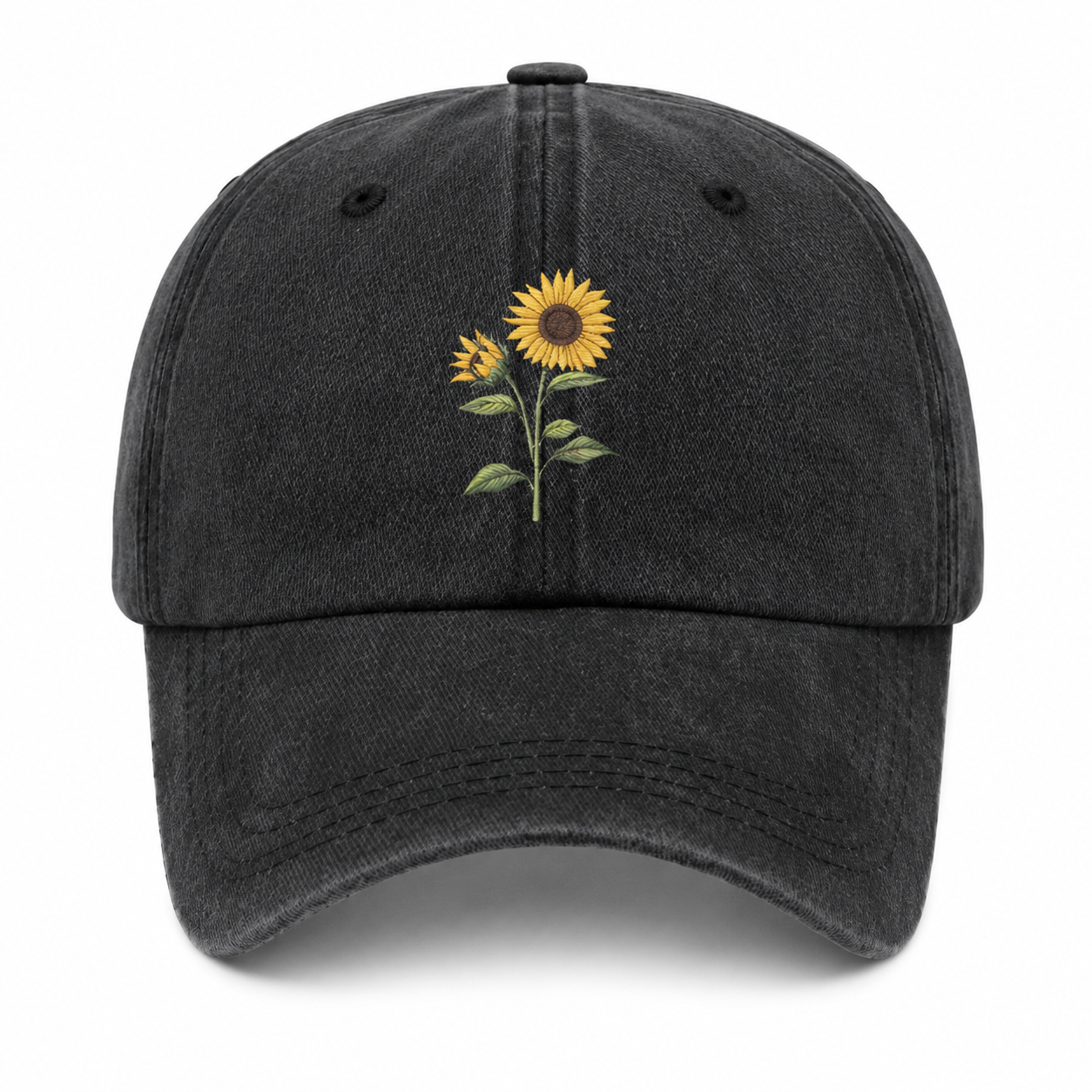Sunflower Embroidered Cap
