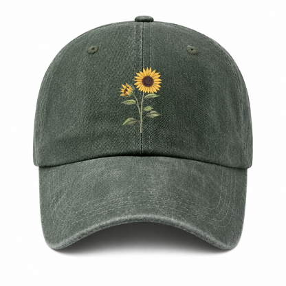 Sunflower Embroidered Cap