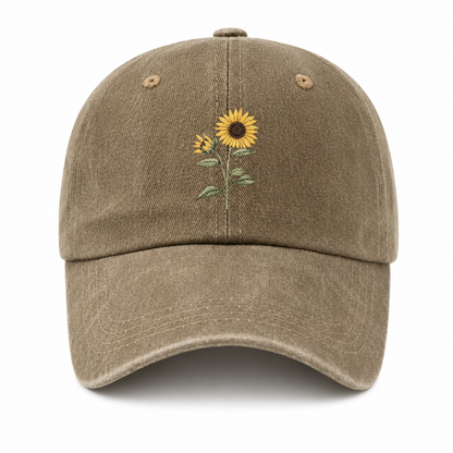 Sunflower Embroidered Cap