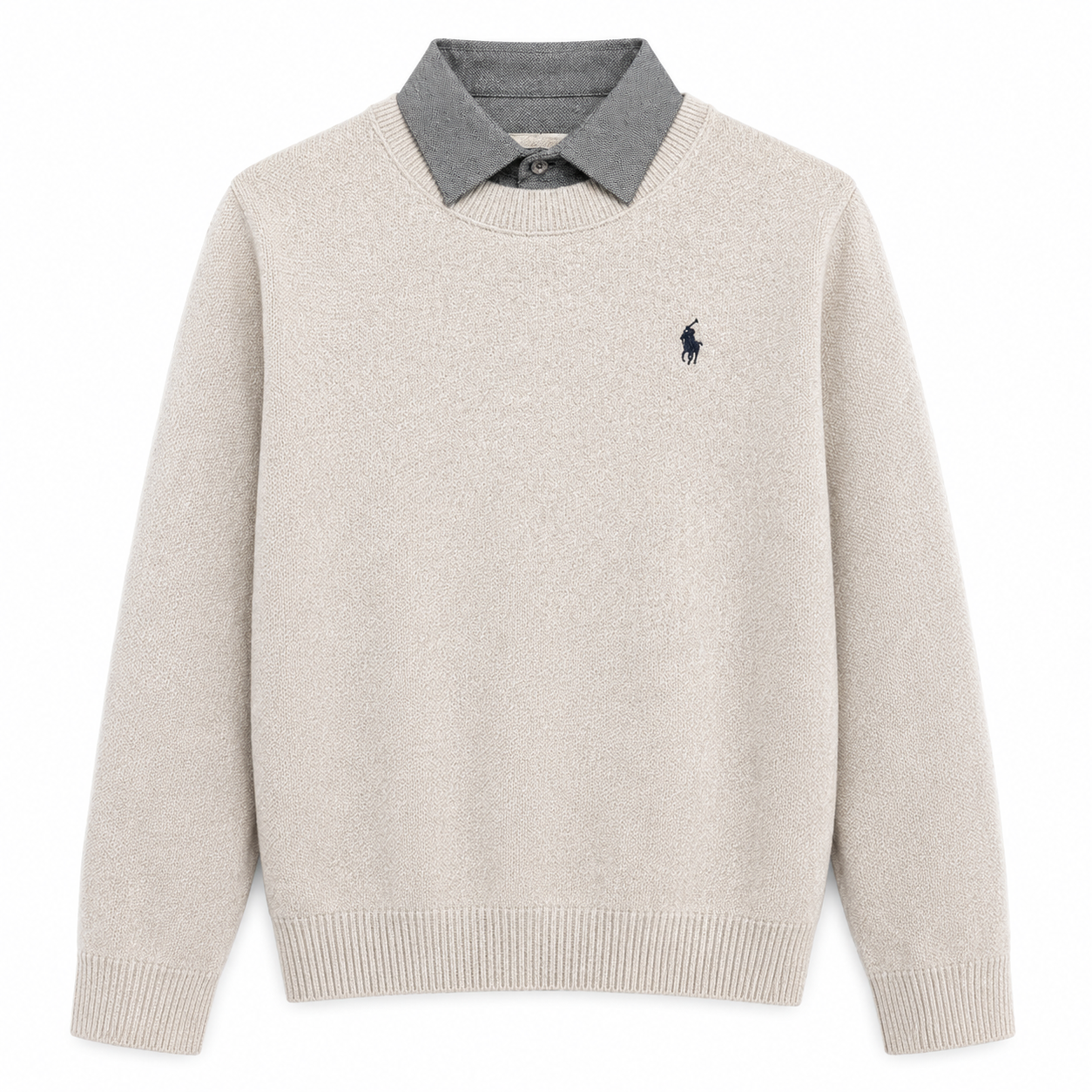Layered Crewneck Knit Sweater