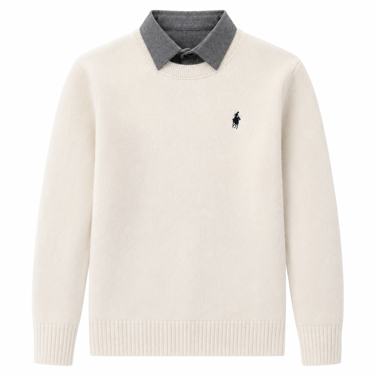 Layered Crewneck Knit Sweater