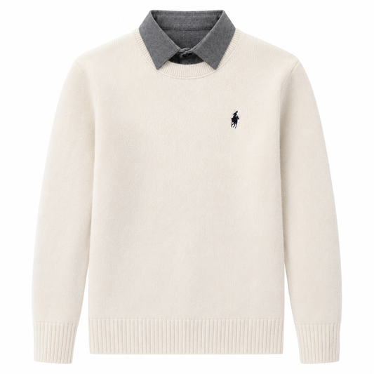 Layered Crewneck Knit Sweater