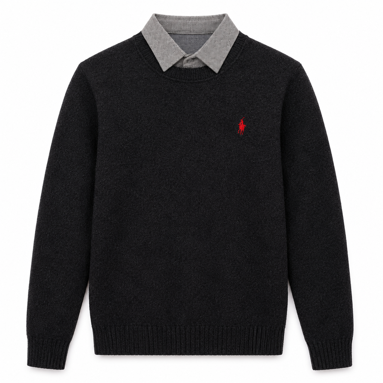 Layered Crewneck Knit Sweater