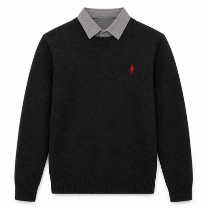 Layered Crewneck Knit Sweater