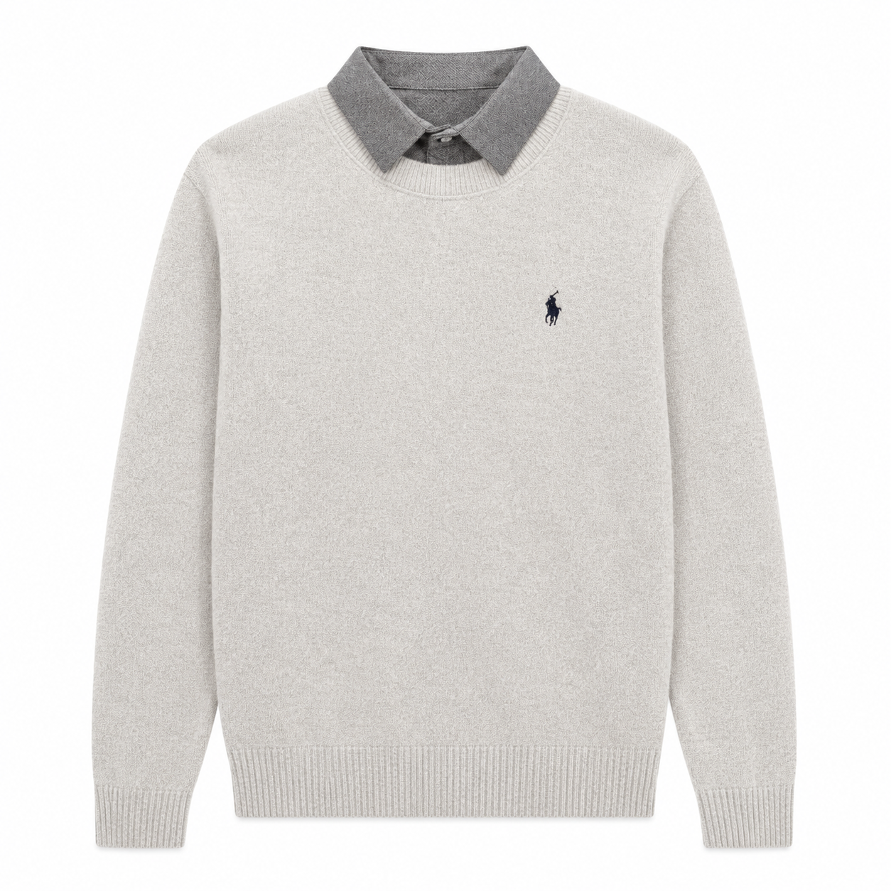 Layered Crewneck Knit Sweater