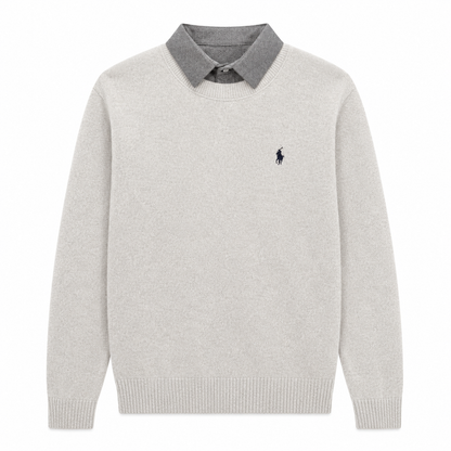 Layered Crewneck Knit Sweater