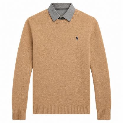 Layered Crewneck Knit Sweater