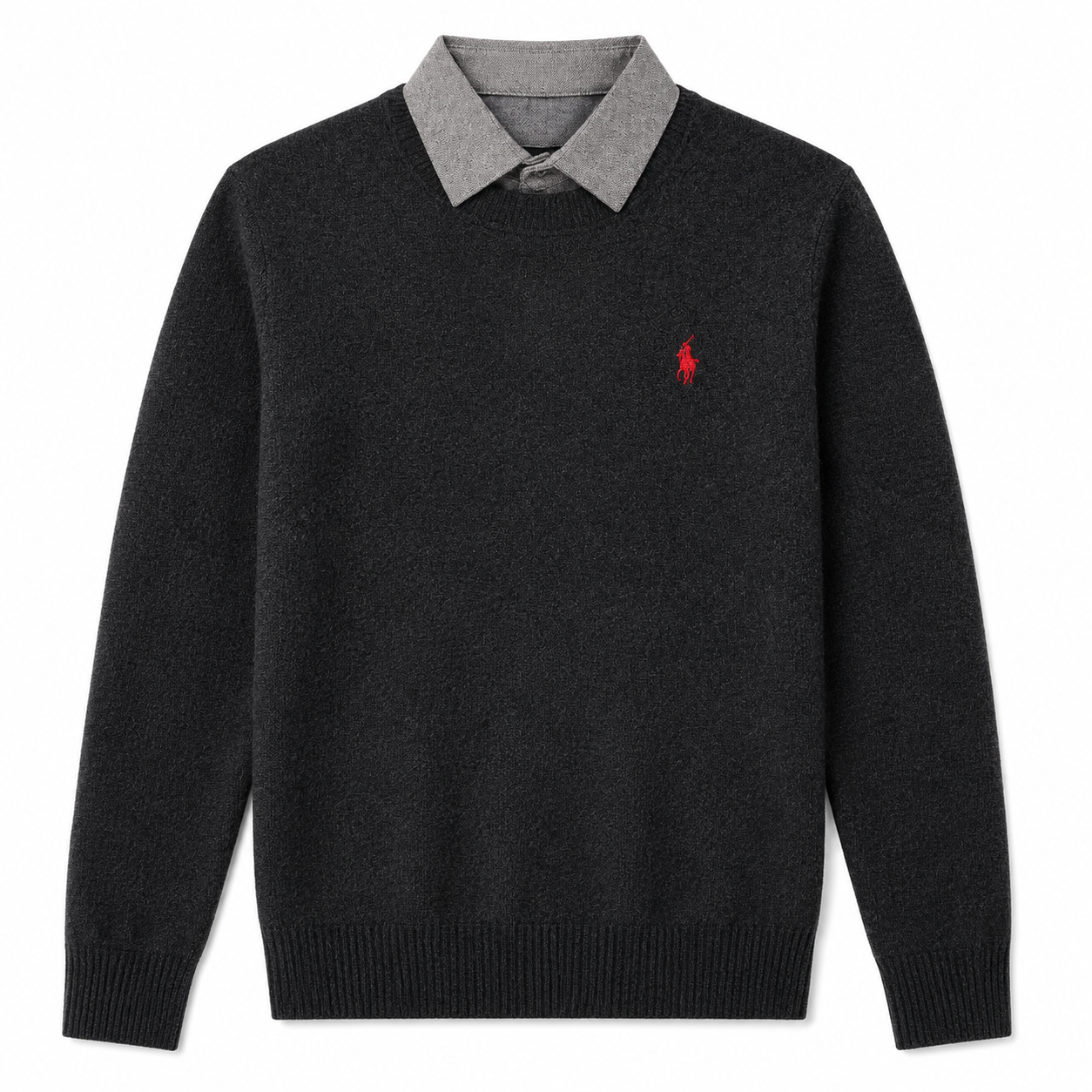 Layered Crewneck Knit Sweater