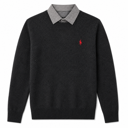 Layered Crewneck Knit Sweater