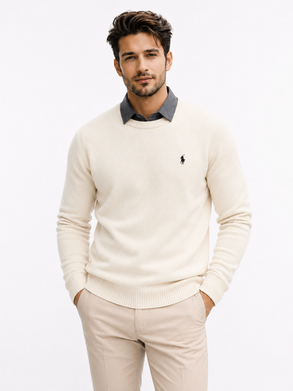 Layered Crewneck Knit Sweater