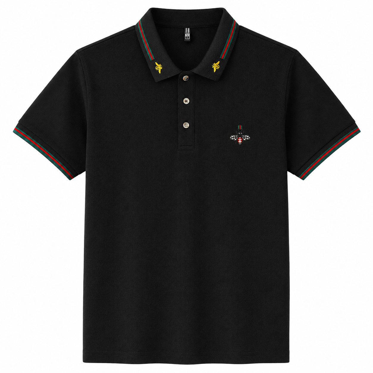 Embroidered Bee Collar Polo