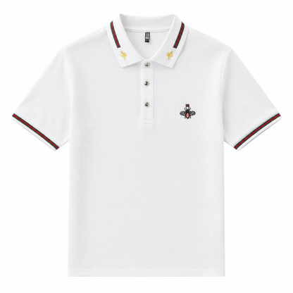 Embroidered Bee Collar Polo