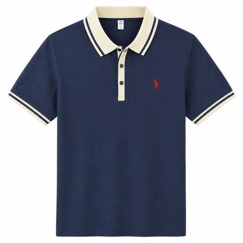Contrast-Collar Polo Shirt