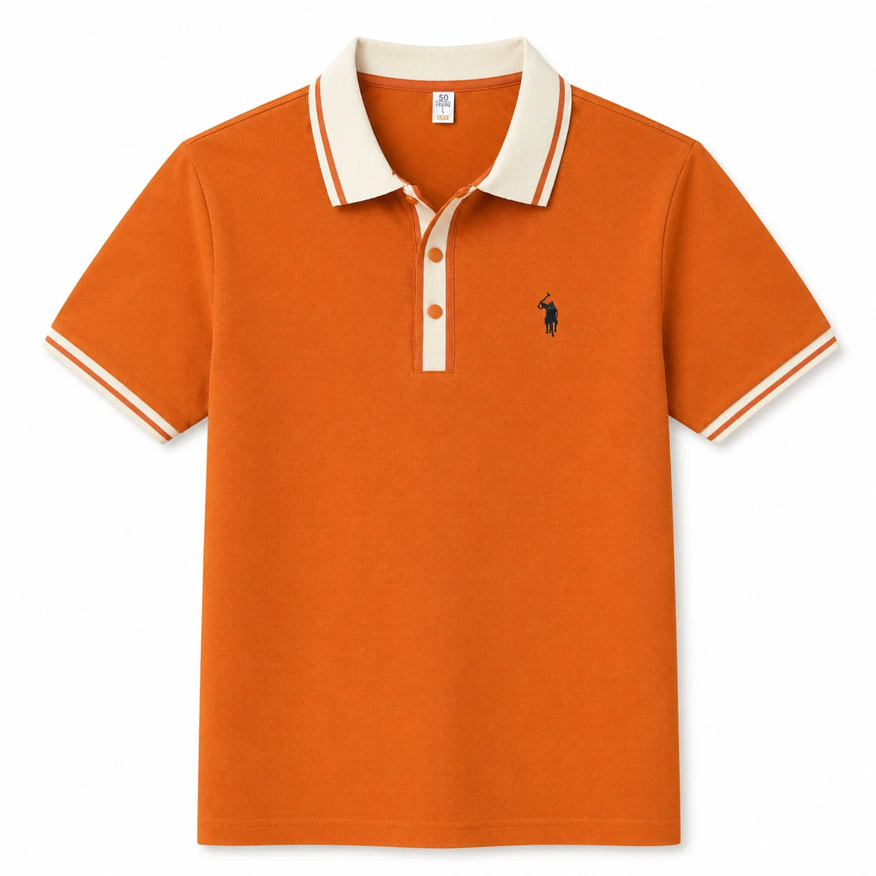 Contrast-Collar Polo Shirt