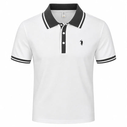 Contrast-Collar Polo Shirt