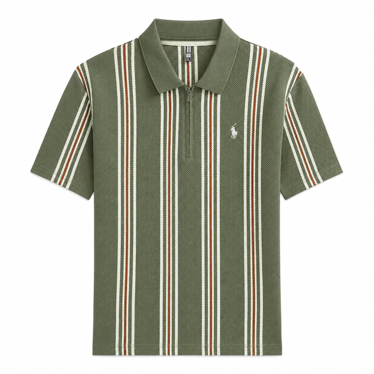 Retro Stripe Knit Polo Shirt